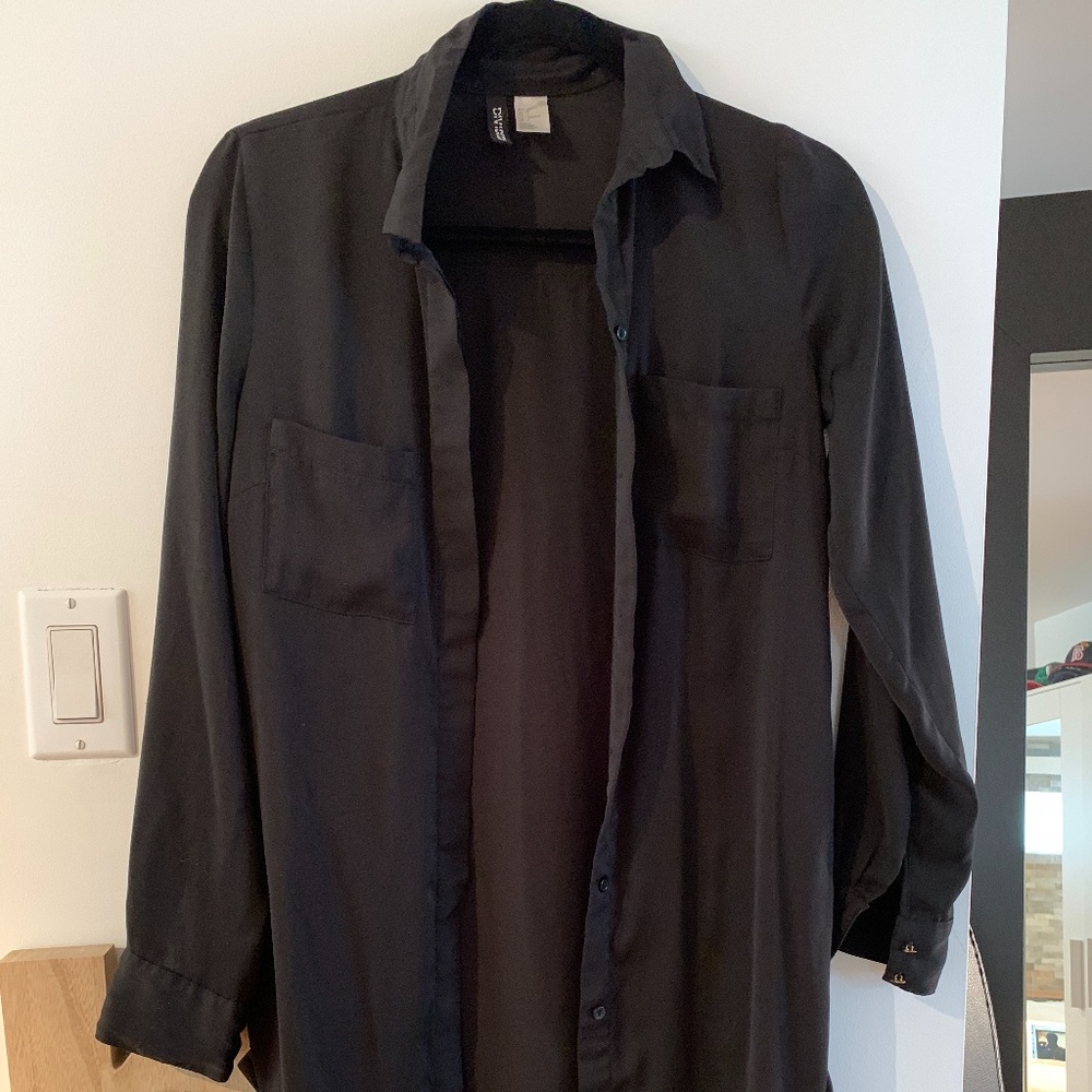 H&M Long Black Blouse